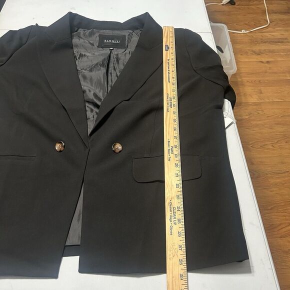 Eloquii Black Blazer Open Front Notched Lapel Size 18 - Picture 5 of 11